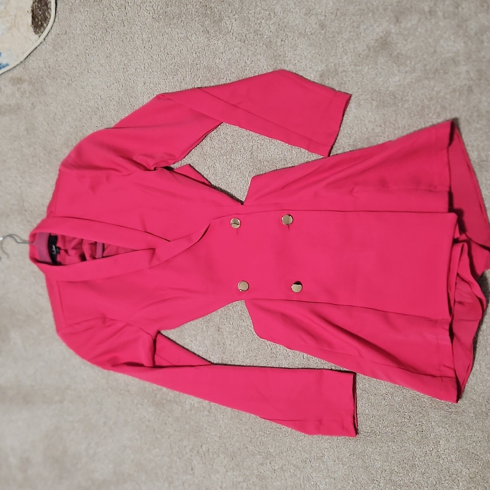 Lulu's Vibrant Pink Blazer Romper